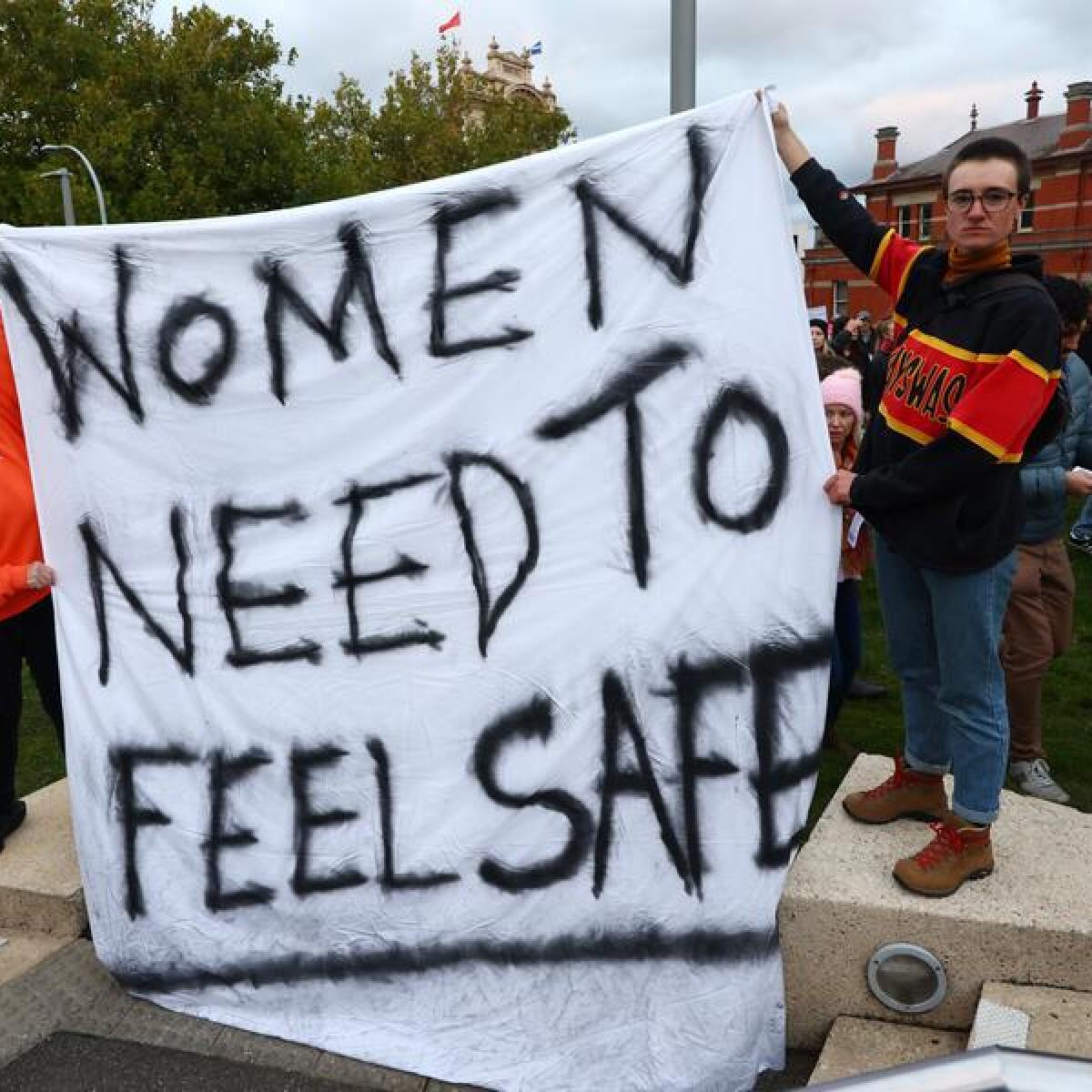 A rally against men's violence in Ballarat.