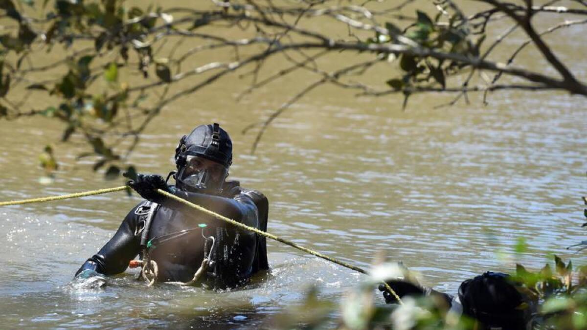 Police divers during a search (file) 