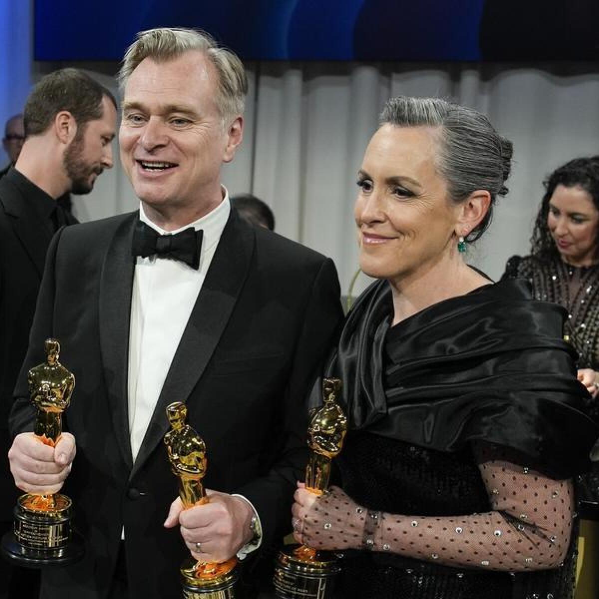Christopher Nolan and wife Emma Thomas at the 2024 Academy Awards