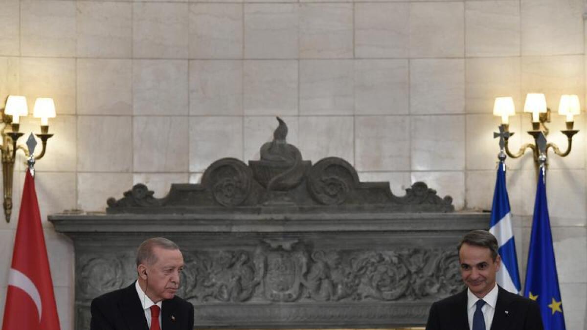 Recep Tayyip Erdogan and Kyriakos Mitsotakis