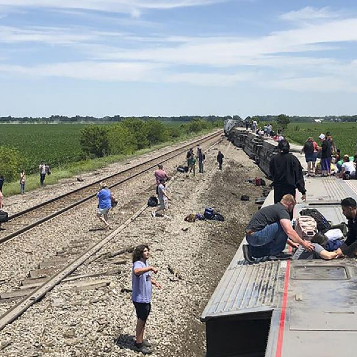 An Amtrak train train derailed near Mendon, Missouri