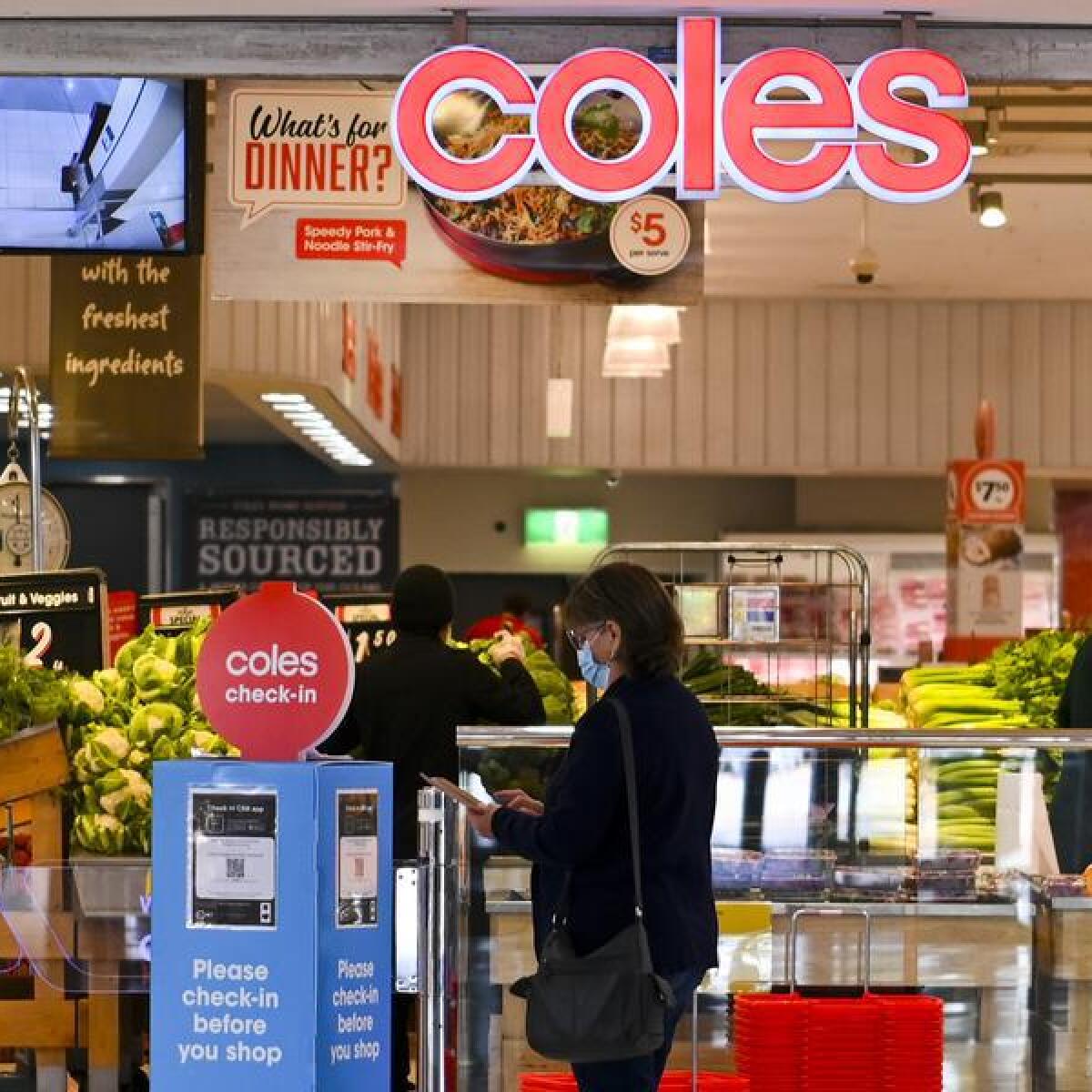 Coles supermarket (2021 file image)
