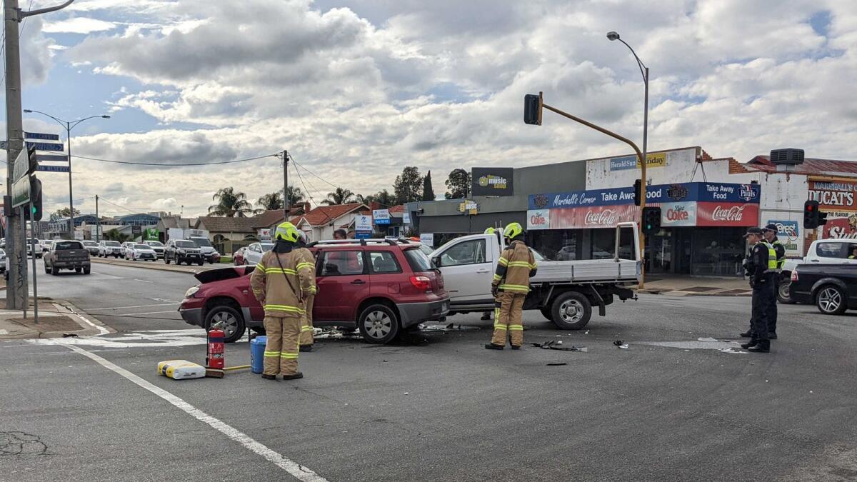 Traffic incident: Two cars have collided at the intersection of Knight and Wyndham Sts in Shepparton.