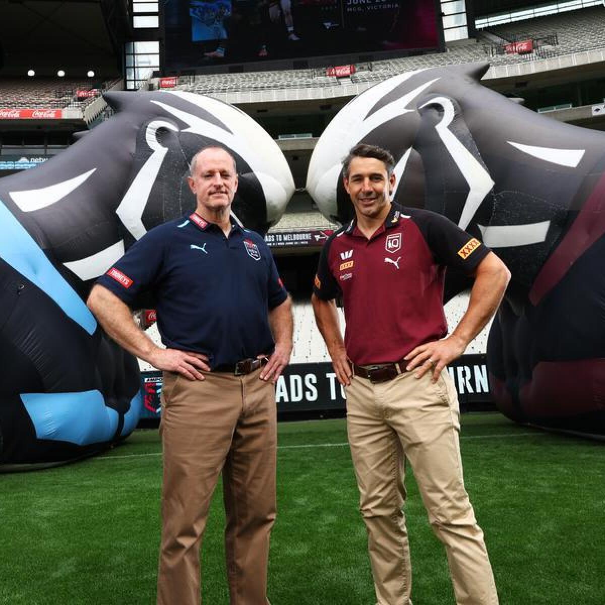 State of Origin coaches Michael Maguire (left) and Billy Slater. 