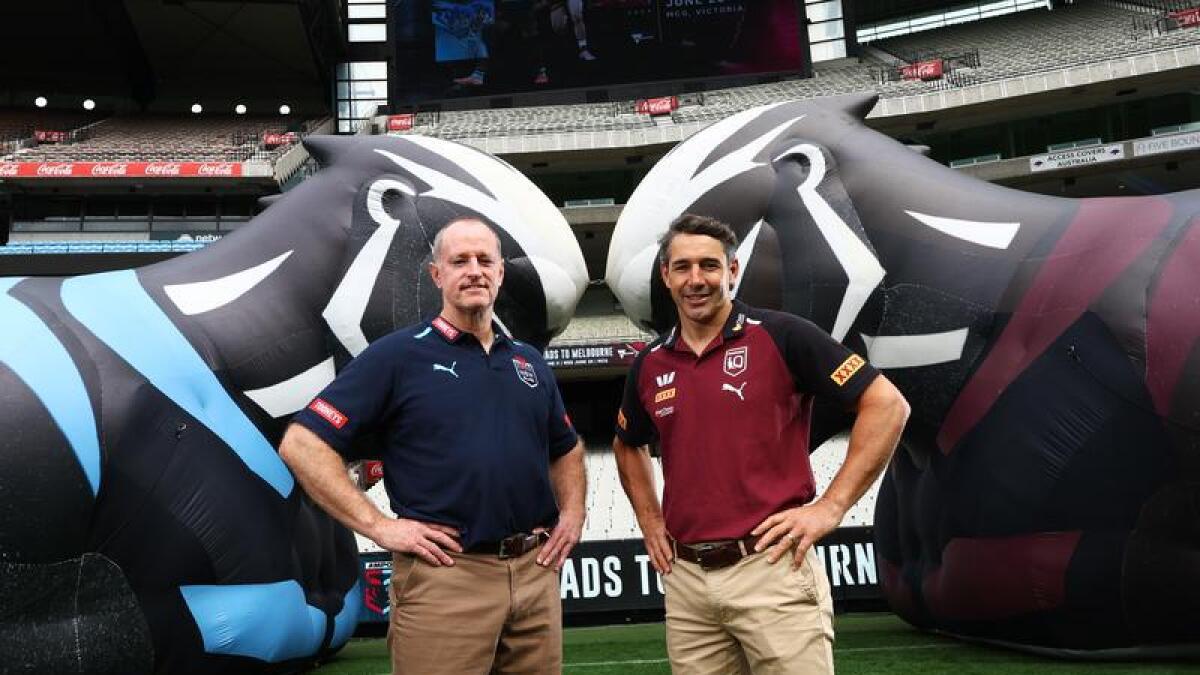 State of Origin coaches Michael Maguire (left) and Billy Slater. 