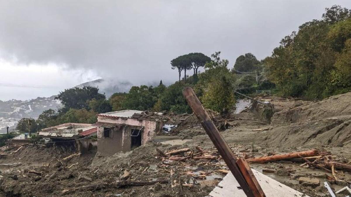 The area affected by the landslide in Casamicciola, Ischia Island