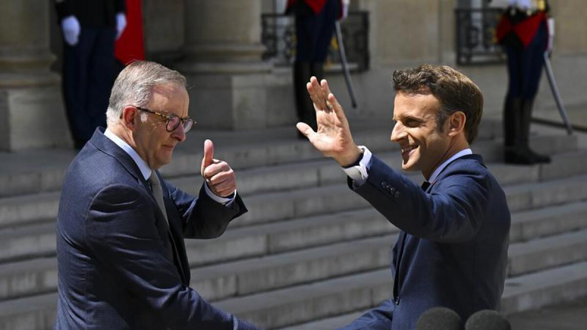 Emmanuel Macron and Anthony Albanese