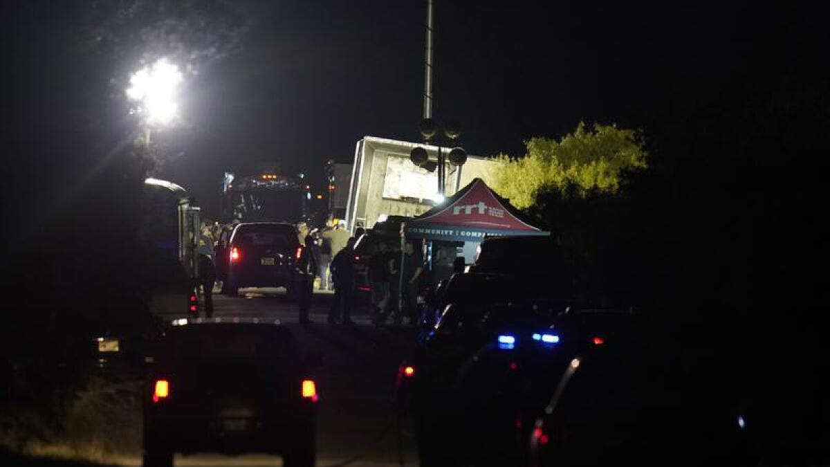 Police at scene of bodies found in truck in San Antonio