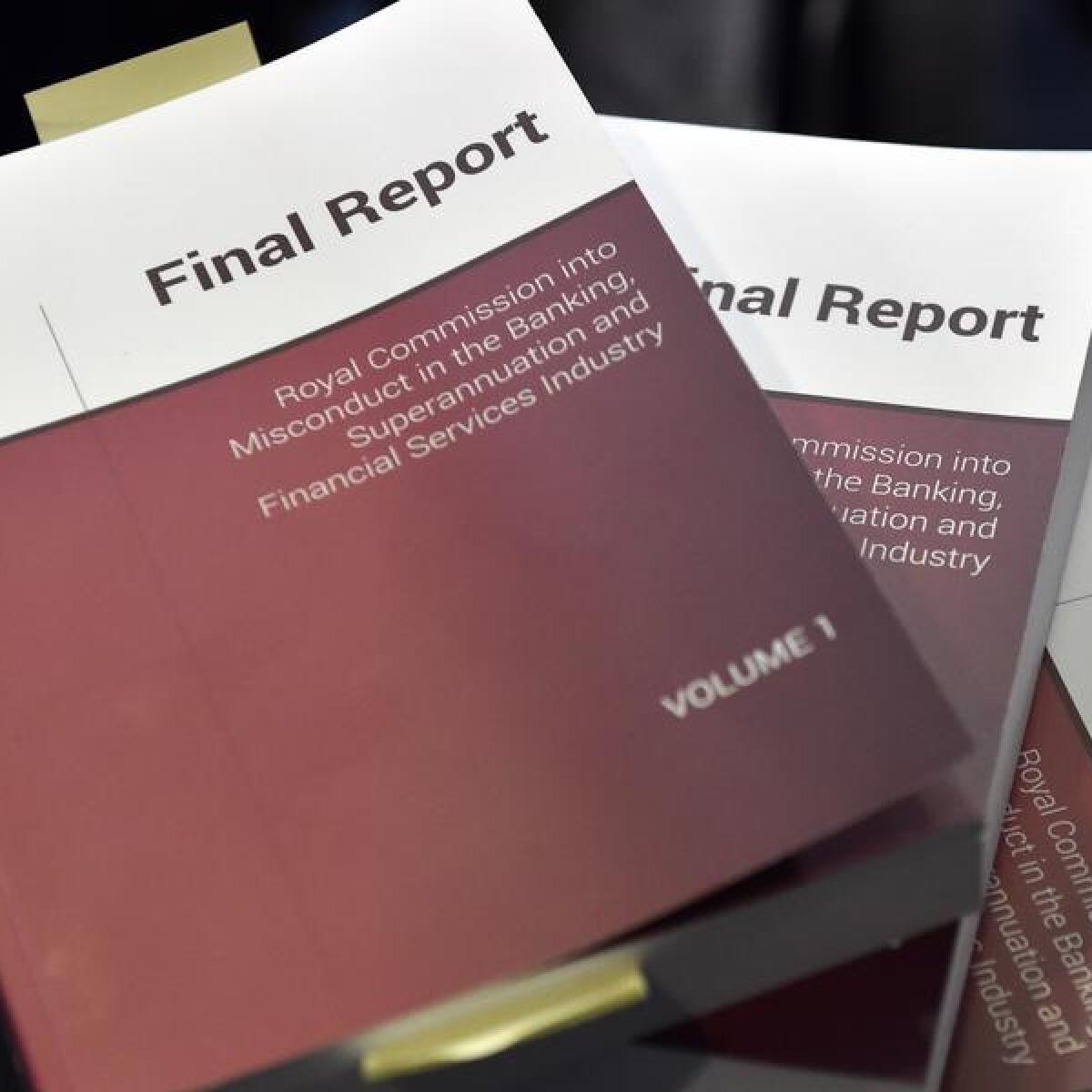 The final report of the Royal Commission on Banking