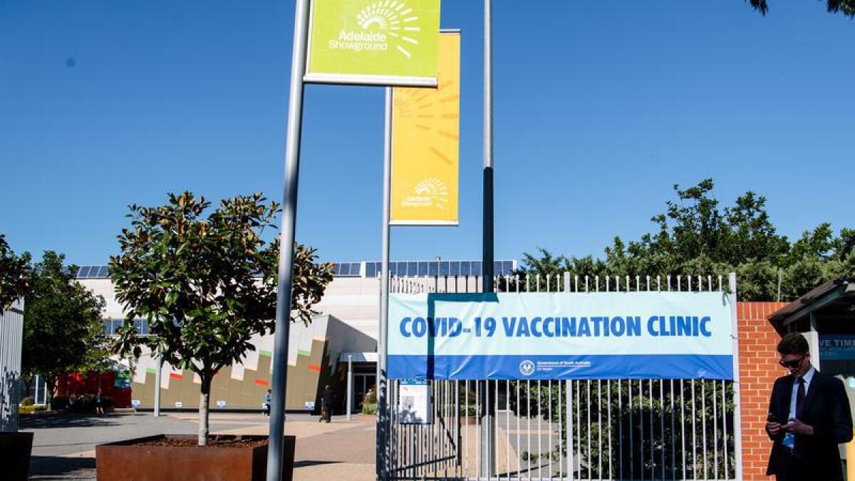 The Adelaide Showgrounds COVID vaccination centre.