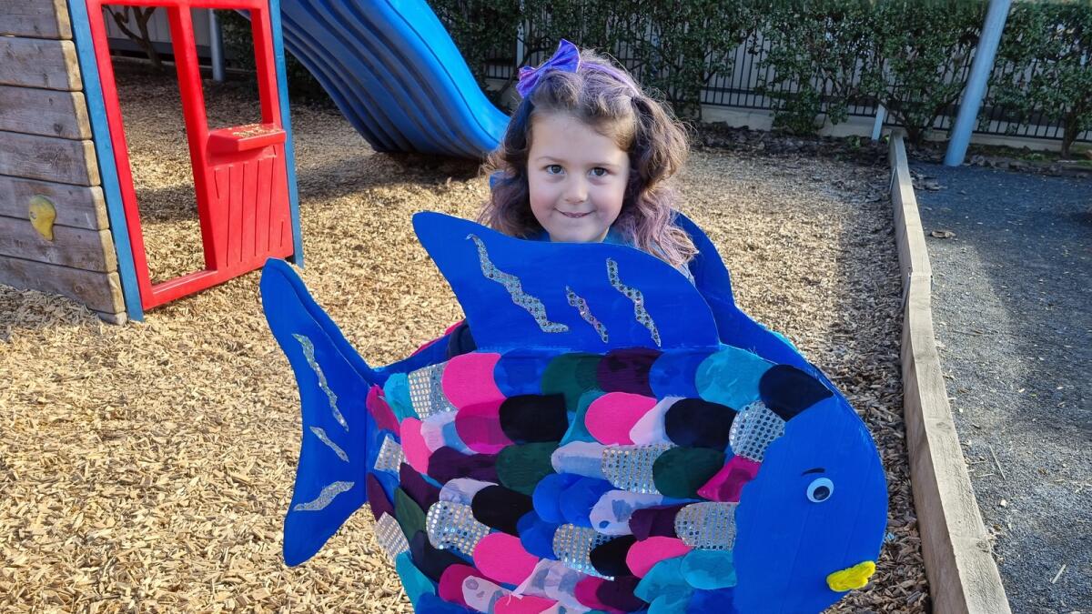 A SmartPlay Early Learning Centre student dressed up as a rainbow fish for book week 2022.