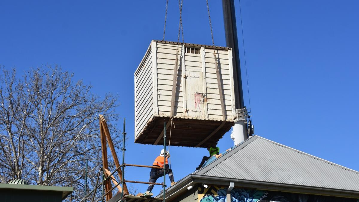Benalla's infamous Ned Kelly cell had to be craned into a new position on September 2 as part of upgrades to the Visitor Information Centre.