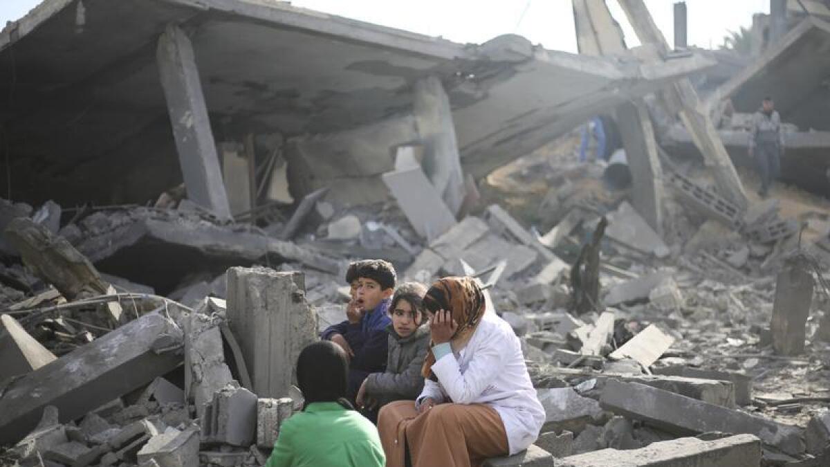 Destruction from the Israeli bombardment of the Gaza Strip in Rafah