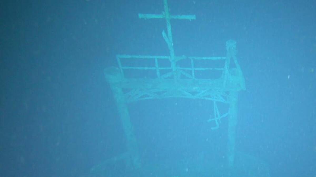 An image of the sunken MV Blythe Star off Tasmania's west coast