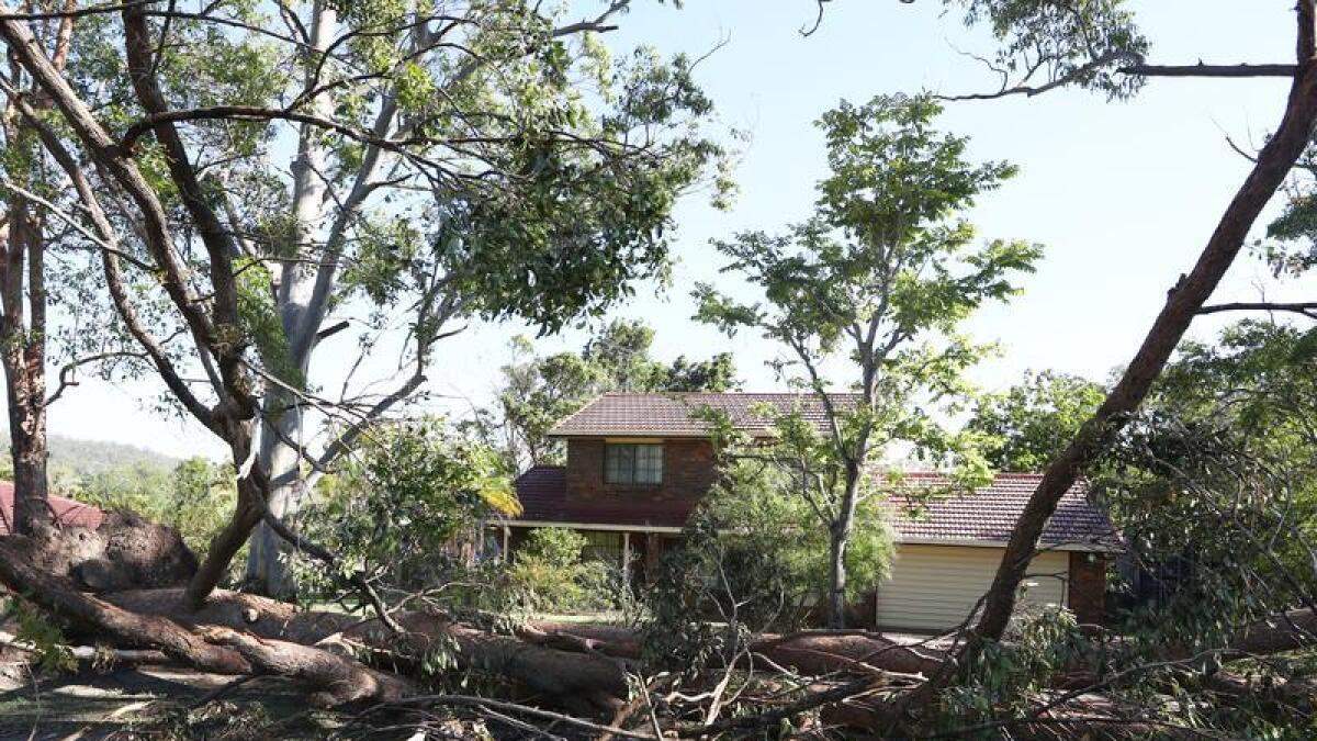 Storm damage is seen in Oxenford