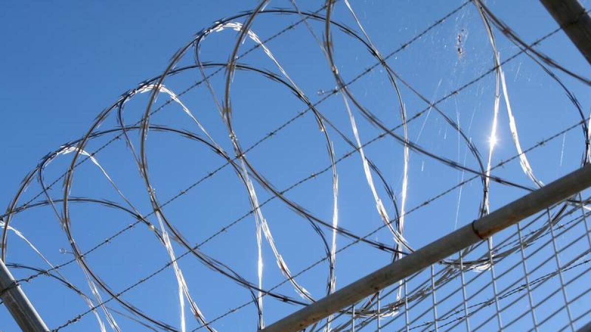 Prison razor wire.