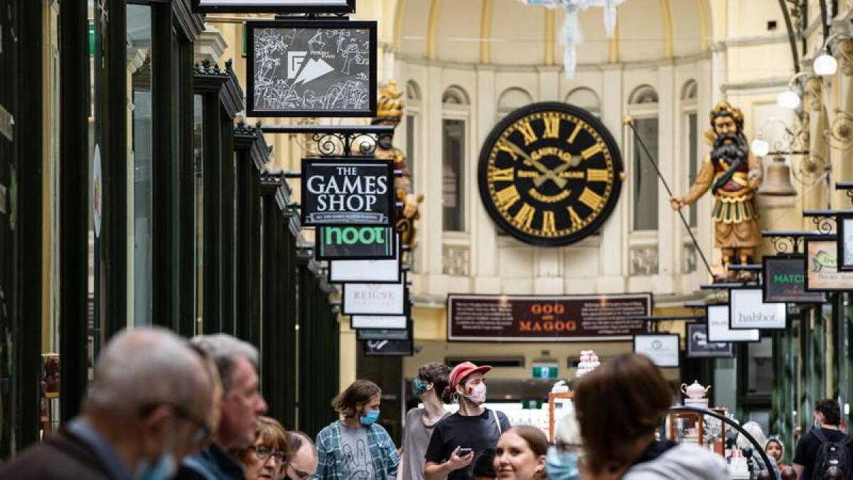 People wearing face masks in Melbourne (file)