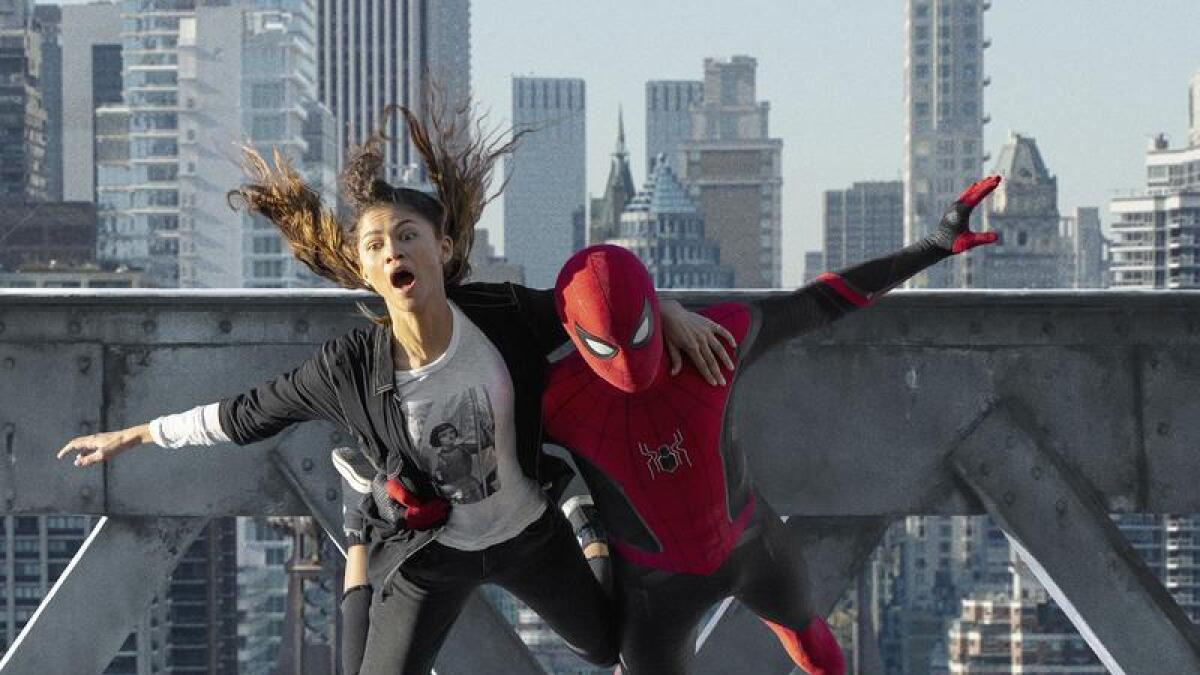 Zendaya (left) and Tom Holland in Spider-Man: No Way Home