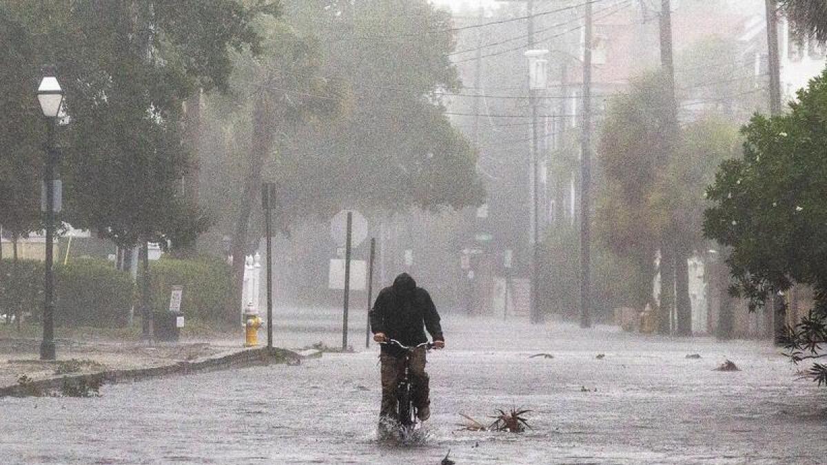 Floodwaters from Hurricane Ian in Charleston, South Carolina