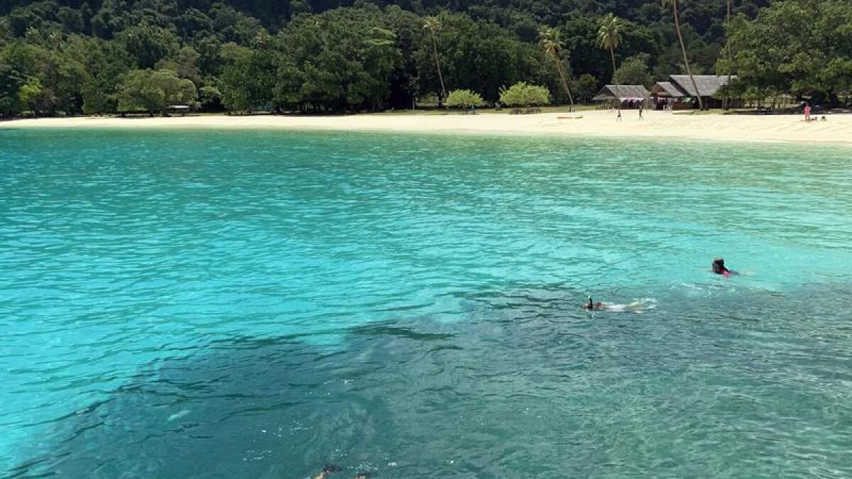 People snorkelling at Vanuatu.