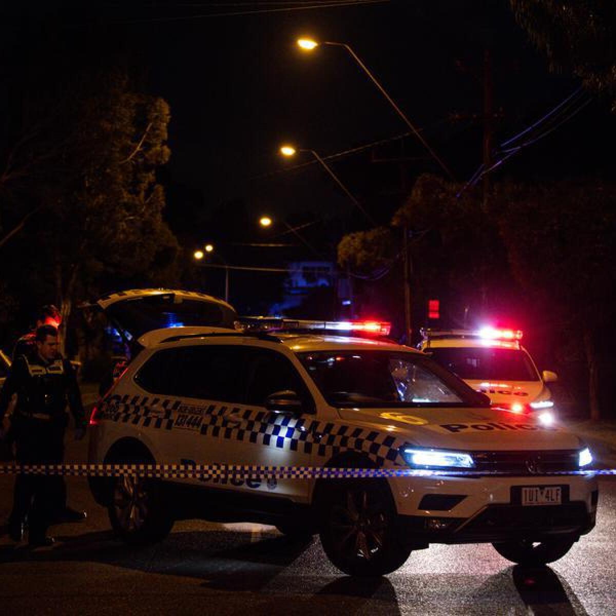 Police work at the scene of a shooting in Coburg North.