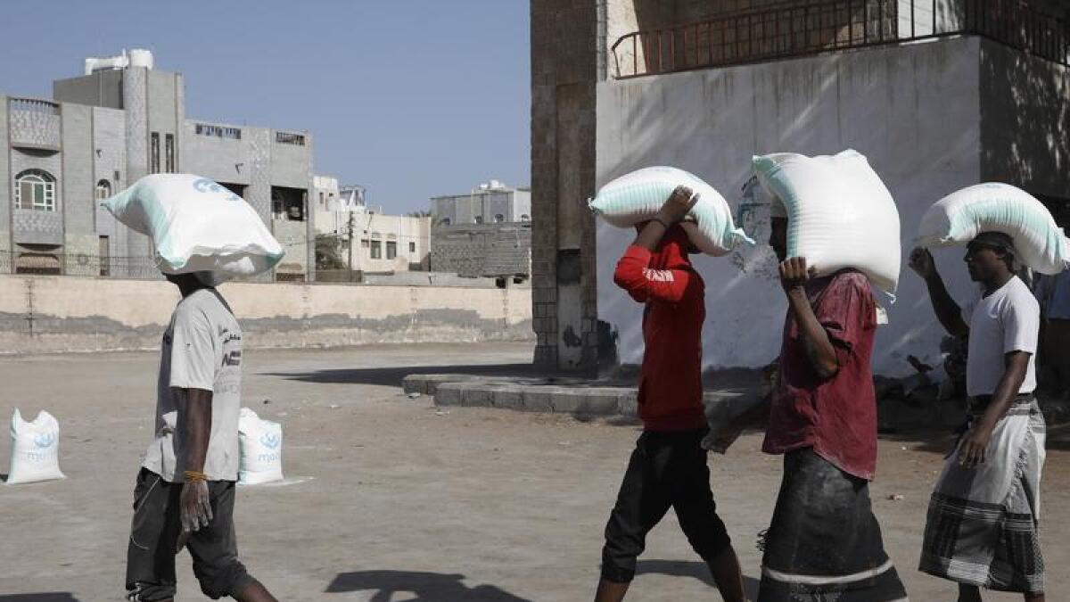 Aid workers in Yemen
