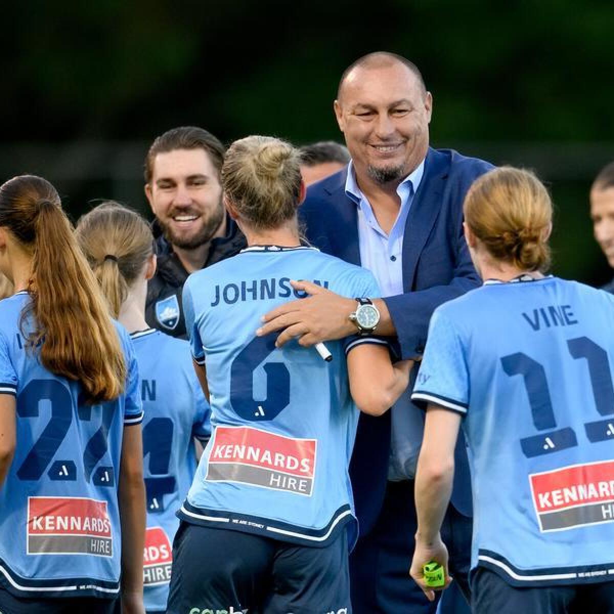 Sydney FC coach Ante Juric and his players.
