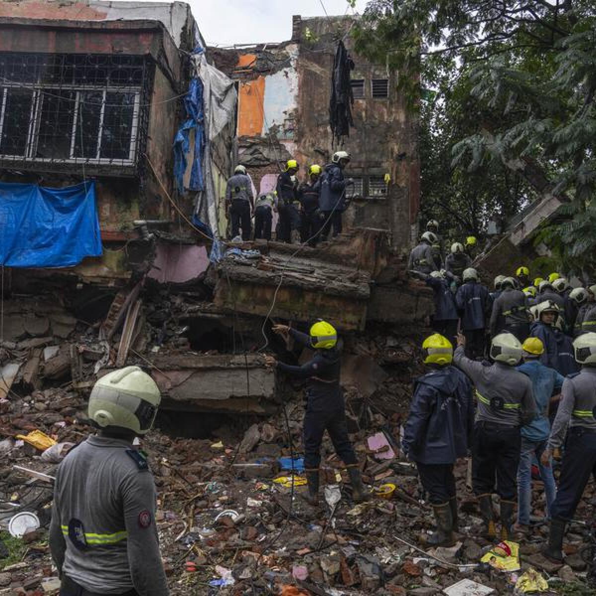 Three people died when a dilapidated building collapsed in Mumbai.