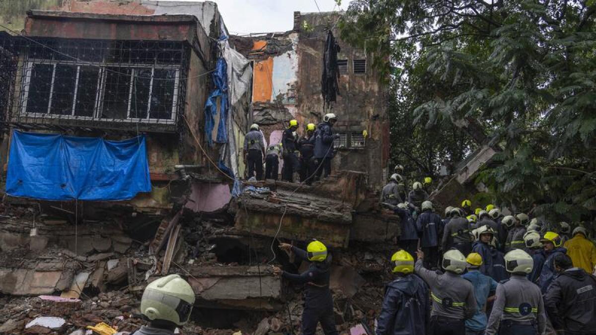 Three people died when a dilapidated building collapsed in Mumbai.