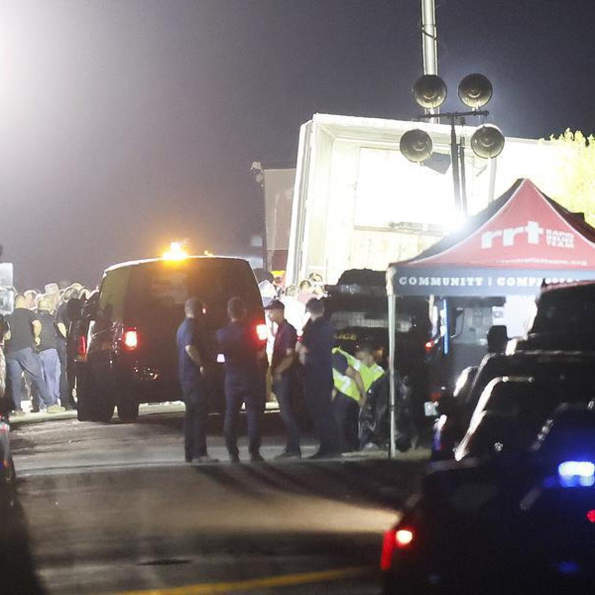 A roadblock near where 46 migrants were found dead in San Antonio