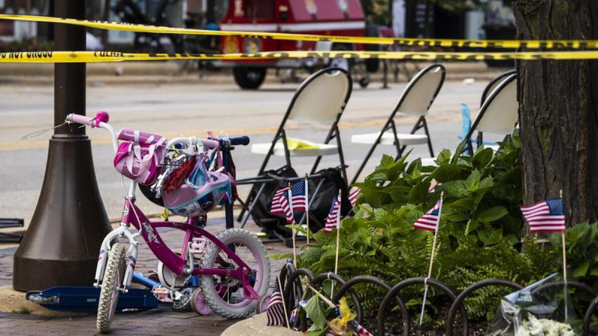 The scene of the July 4 mass shooting in Chicago.