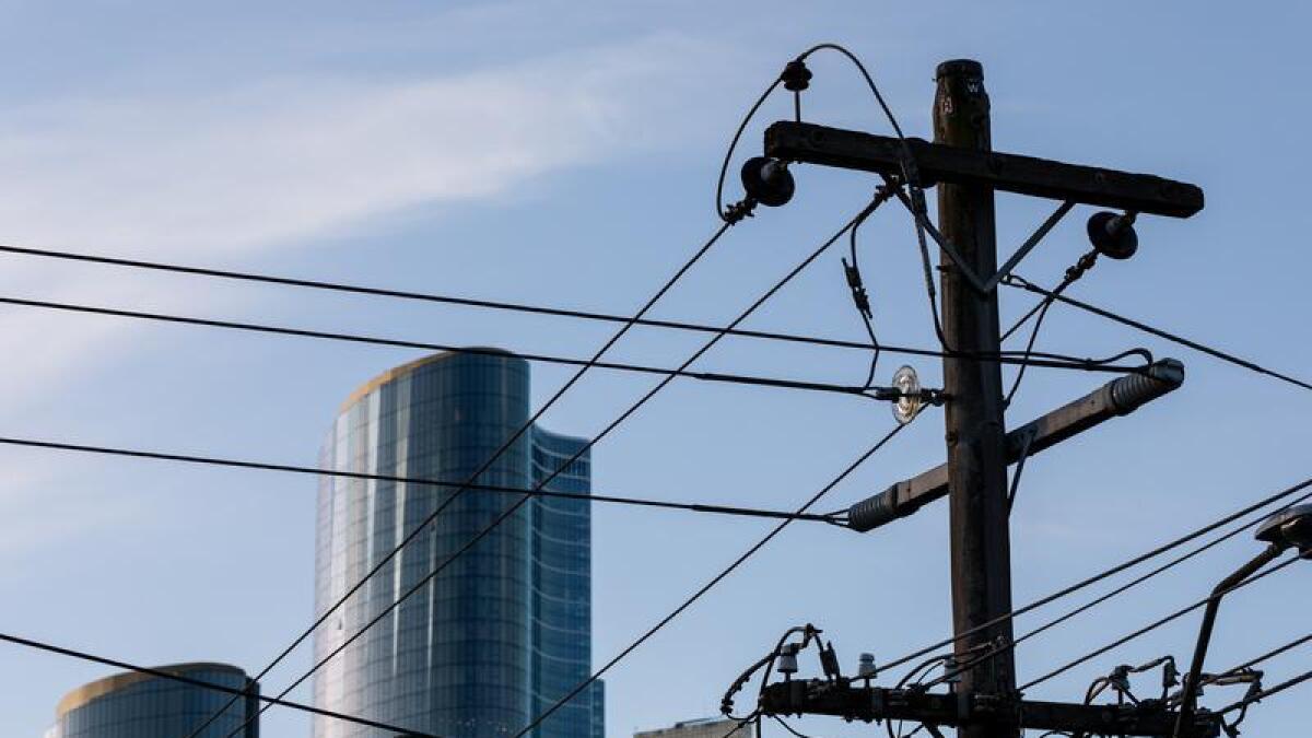 Electricity poles and wires in Melbourne