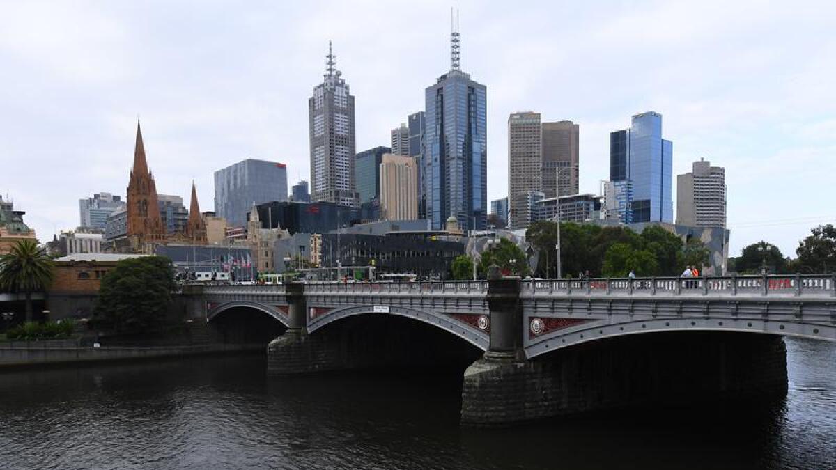 The Melbourne skyline and the Yarra River.