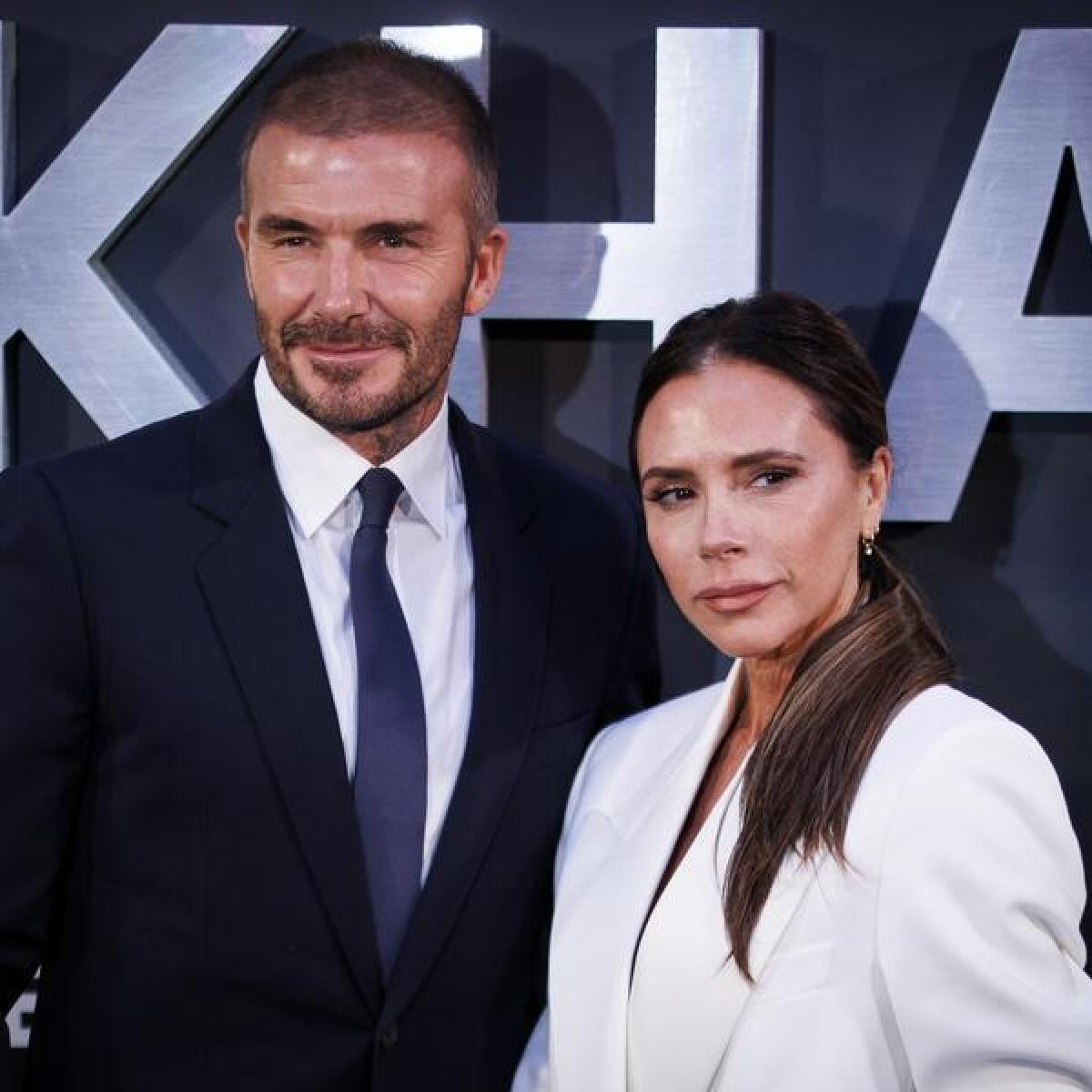 A file photo of David and Victoria Beckham 