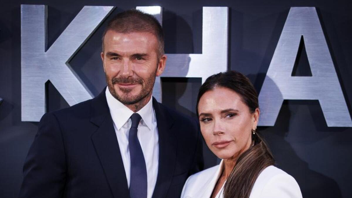 A file photo of David and Victoria Beckham 